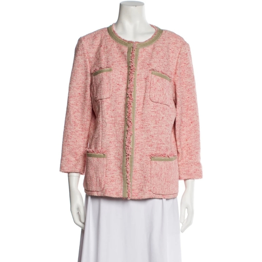 Lafayette 148 New York Women's‎ Pink Tweed Cotton Jacket. SIZE 18. #818